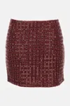 Rotate Birger Christensen Grid-pattern Sequin-embellished Mini Skirt