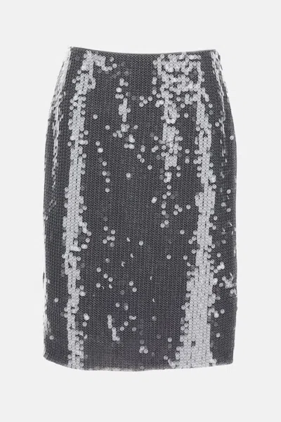 Rotate Birger Christensen Midi Skirt In Gray