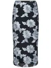 Rotate Birger Christensen Multicolor Skirt With All-over Floral Motif In Grey