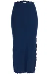 Rotate Birger Christensen Midi Skirt With Contrasting Hemline In Blue