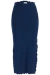 Rotate Birger Christensen Midi Skirt With Contrasting Hemline In Blue