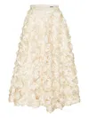Rotate Birger Christensen Sun Rose-embellished Maxi Skirt In Gold