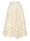 Rotate Birger Christensen Sun Rose-embellished Maxi Skirt In Gold