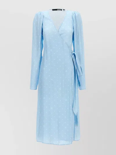 ROTATE BIRGER CHRISTENSEN 'MIDI WRAP DRESS WITH TEXTURED POLKA DOTS'