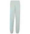 Rotate Birger Christensen Mimi Printed Organic Cotton-fleece Track Pants In Blue