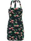 Rotate Birger Christensen Floral-print Chiffon Minidress In Blue