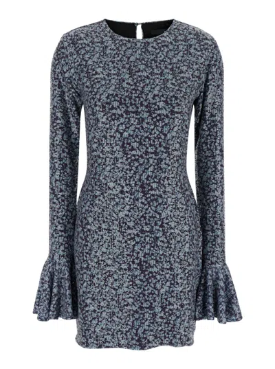 Rotate Birger Christensen Rotate Women Mini Blue Backless Dress With All-over Sequins Woman