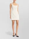 Rotate Birger Christensen Mini Dress Fitted Silhouette Polka Dot Straps In White