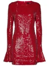 Rotate Birger Christensen Red Mini Backless Dress With All-over Sequins In Red