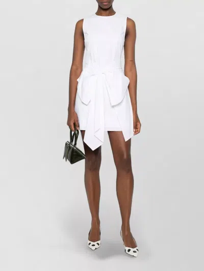 Rotate Birger Christensen Sleeveless Bow Detail Round Neck Top In Pink