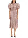 Rotate Birger Christensen Midi Dress With Sequin Fringe Detailing In Pink