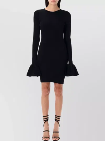ROTATE BIRGER CHRISTENSEN MINI DRESS WITH CUTOUTS AND FLARED CUFFS