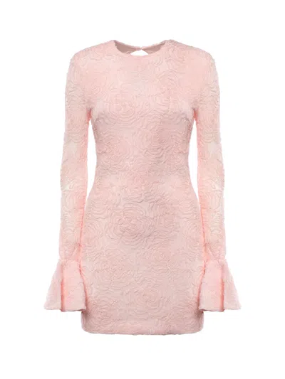 Rotate Birger Christensen Mini Dress With Mesh Ruffles In Purple