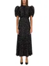 Rotate Birger Christensen Womens Black Regular-fit Puff-sleeve Sequin Midi Dress In Black