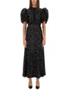 Rotate Birger Christensen Womens Black Regular-fit Puff-sleeve Sequin Midi Dress In Black
