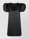 Rotate Birger Christensen Mini Dress With V-neckline And Puff Sleeves