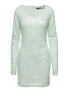 Rotate Birger Christensen Rotate Mini Green Dress With All-over Sequins In Recycled Fabric In Green