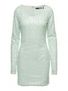 Rotate Birger Christensen Rotate Mini Green Dress With All-over Sequins In Recycled Fabric In Green