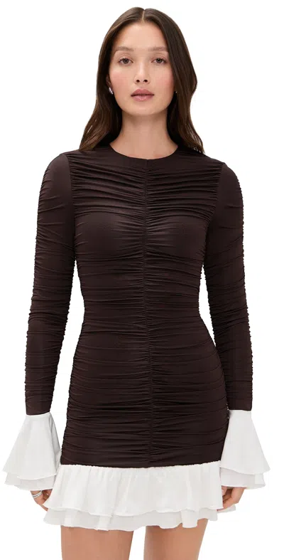 Rotate Birger Christensen Women's Mini Ruched Long-sleeve Dress In Multi