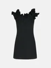 Rotate Birger Christensen 'mini Ruffle' Black Cotton Dress In Black