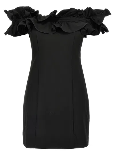 Rotate Birger Christensen 'mini Ruffle' Dress In Black