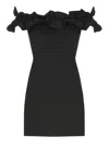 Rotate Birger Christensen Black Dress With Ruffle Decorations And Ruffle Details In Black