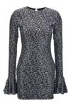 Rotate Birger Christensen Rotate Mini Blue Backless Dress With All-over Sequins Woman In Blue