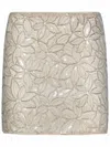 Rotate Birger Christensen Sequin Mini Skirt In Beige