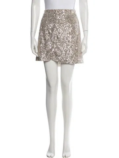 Pre-owned Rotate Birger Christensen Mini Skirt In Neutral