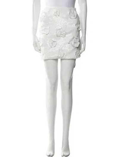 Pre-owned Rotate Birger Christensen Mini Skirt In White
