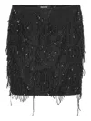 Rotate Birger Christensen Mini Skirt With Abstract Sequin And Bead Embellishments In Black