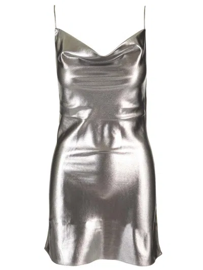 Rotate Birger Christensen Mini Slip Dress In Silver