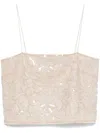 Rotate Birger Christensen Sequin Embellished Cropped Blouse In White
