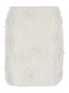 Rotate Birger Christensen Rotate Mini White Skirt With Flowers And Sequins In Fabric In White