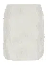 Rotate Birger Christensen Rotate Mini White Skirt With Flowers And Sequins In Fabric In White