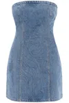 Rotate Birger Christensen Crystal-embellished Denim Mini Dress