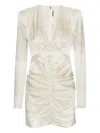 Rotate Birger Christensen Gathered Satin Mini Dress