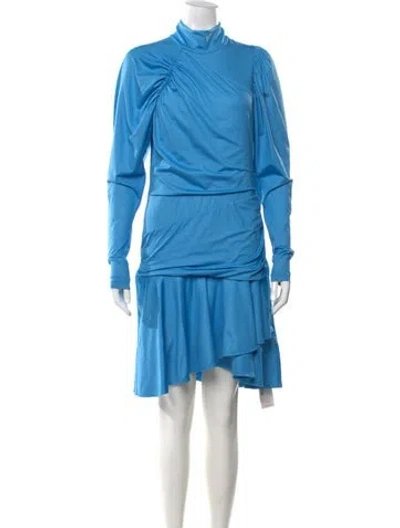Pre-owned Rotate Birger Christensen Mock Neck Knee-length Dress In Blue
