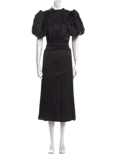 Pre-owned Rotate Birger Christensen Mock Neck Long Dress In Black