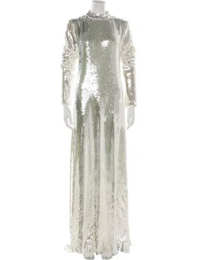 Pre-owned Rotate Birger Christensen Mock Neck Long Dress In Multi