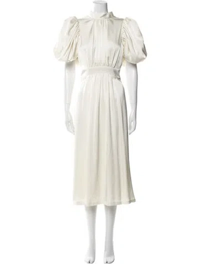 Pre-owned Rotate Birger Christensen Mock Neck Long Dress In Neutral