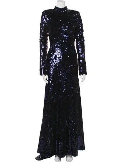 Pre-owned Rotate Birger Christensen Mock Neck Long Dress W/ Tags In Black