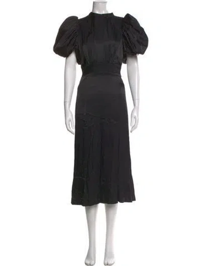 Pre-owned Rotate Birger Christensen Mock Neck Long Dress W/ Tags In Black