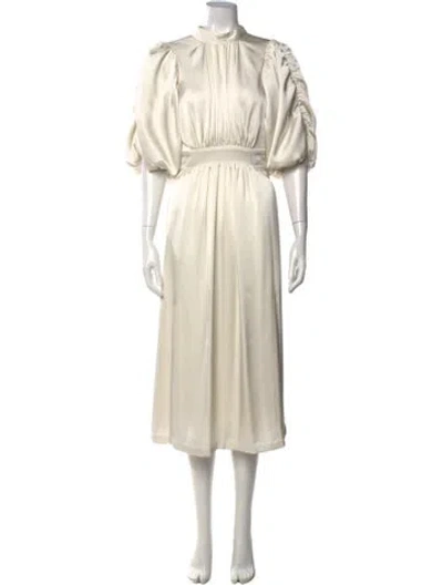 Pre-owned Rotate Birger Christensen Mock Neck Midi Length Dress In Neutrals