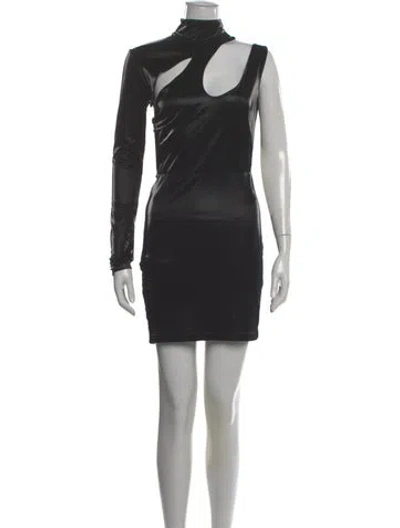 Pre-owned Rotate Birger Christensen Mock Neck Mini Dress In Gray