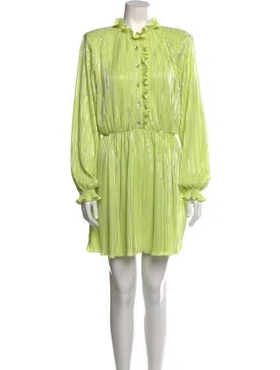 Pre-owned Rotate Birger Christensen Mock Neck Mini Dress In Green