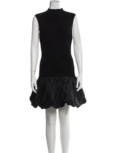 Pre-owned Rotate Birger Christensen Mock Neck Mini Dress W/ Tags In Black