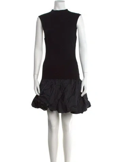 Pre-owned Rotate Birger Christensen Mock Neck Mini Dress W/ Tags In Black