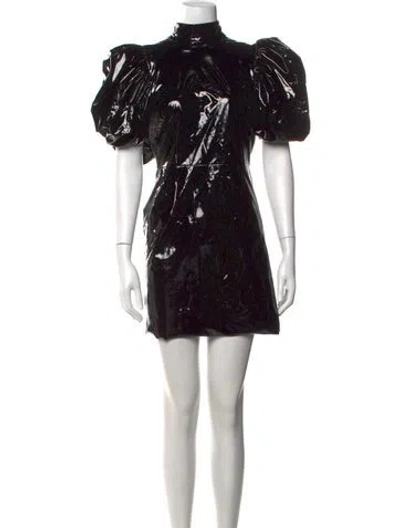 Pre-owned Rotate Birger Christensen Mock Neck Mini Dress W/ Tags In Black