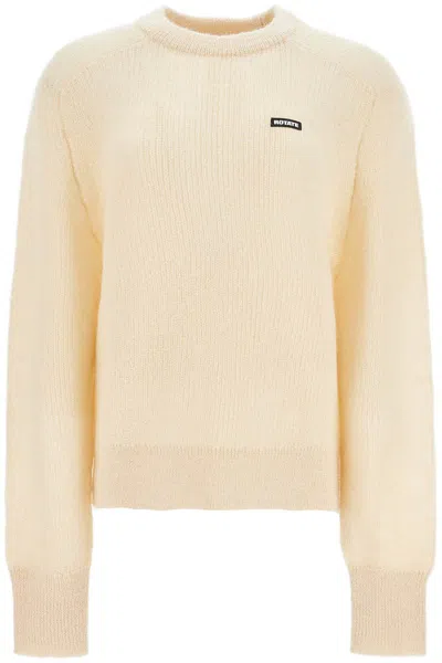 Rotate Birger Christensen Mohair Blend Pullover Sweater In White